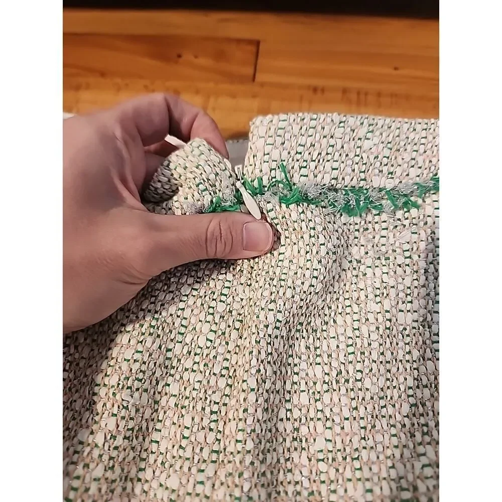 J. Crew Skirt Womens 4 Wool Blend Woven Multicolor w/ Green Trim Mini Short